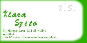 klara szito business card