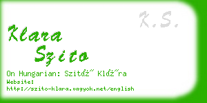 klara szito business card